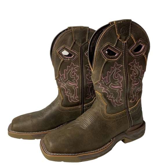 Double H Work Western Women’s phantom rider Boots Brown Leather Size 6 M - Picture 2 of 14